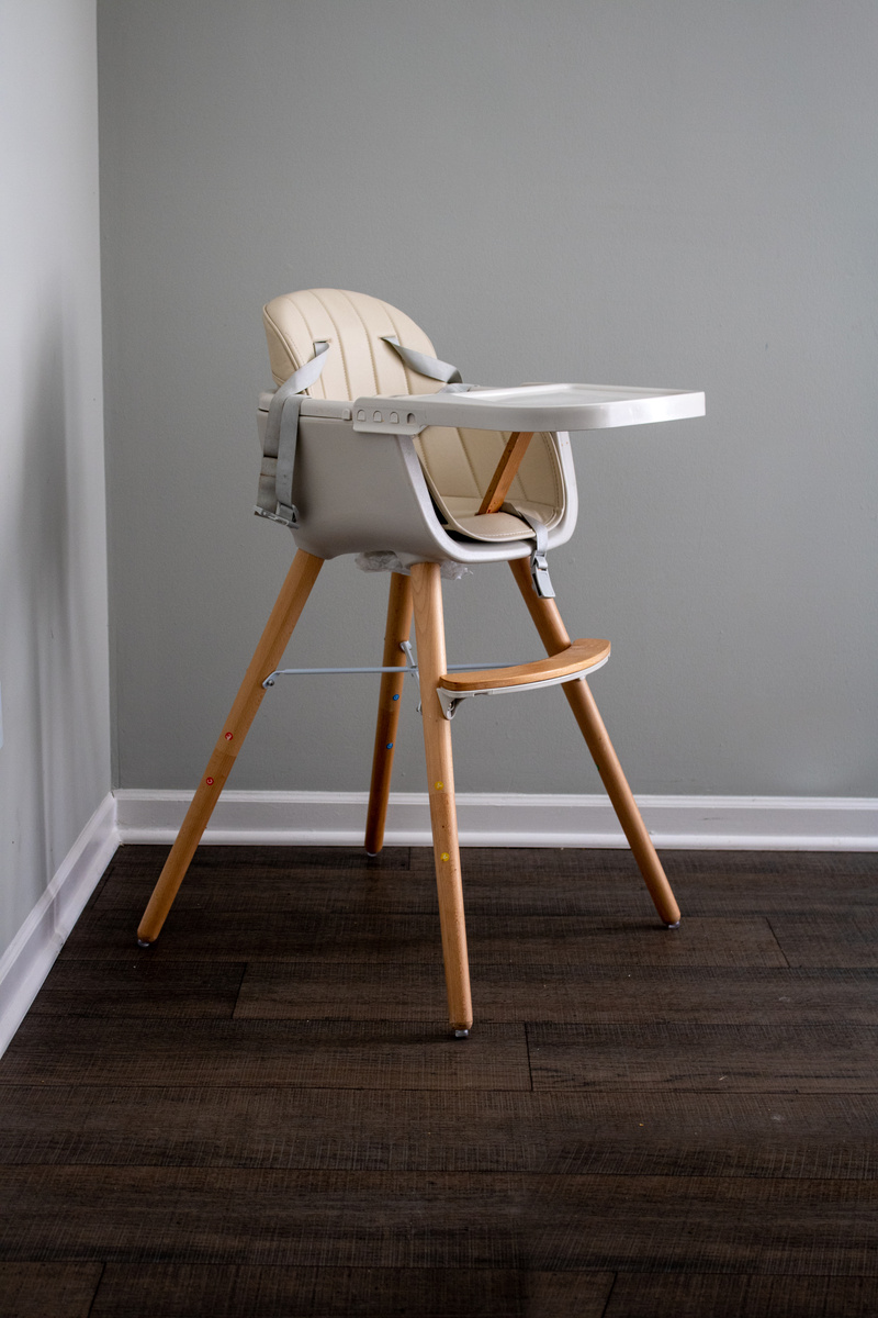 White and Brown High Chair