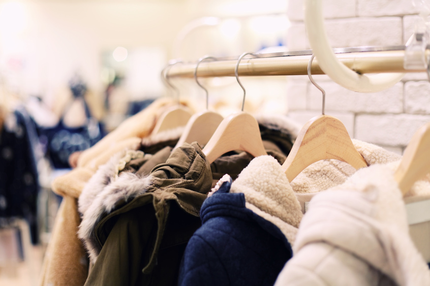 Retail Shopping Sale - Winter coats in Fashion Store